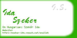ida szeker business card