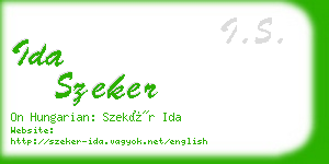 ida szeker business card